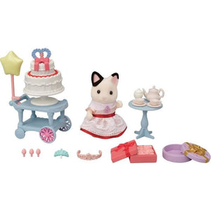 La ragazza con il gatto a due colore e il suo snack di compleanno - Famiglie Sylvanian - 5646 - da 3 anni