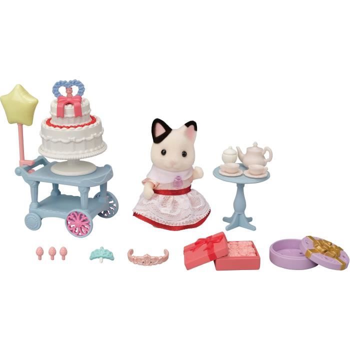 La ragazza con il gatto a due colore e il suo snack di compleanno - Famiglie Sylvanian - 5646 - da 3 anni