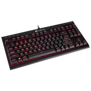 La tastiera CORSAIR K63 e' priva di tastierino numerico e presenta switch meccanici CHERRY MX Red per il massimo delle prestazioni. La retroilluminazione brillante a LED rossi per ciascun tasto consente una regolazione dell'illuminazione.