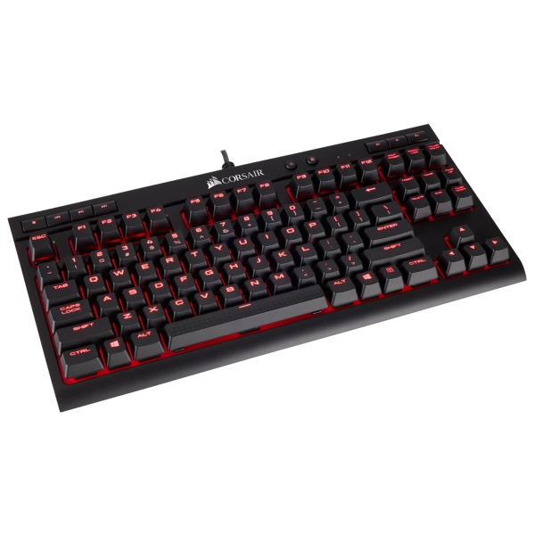La tastiera CORSAIR K63 e' priva di tastierino numerico e presenta switch meccanici CHERRY MX Red per il massimo delle prestazioni. La retroilluminazione brillante a LED rossi per ciascun tasto consente una regolazione dell'illuminazione.