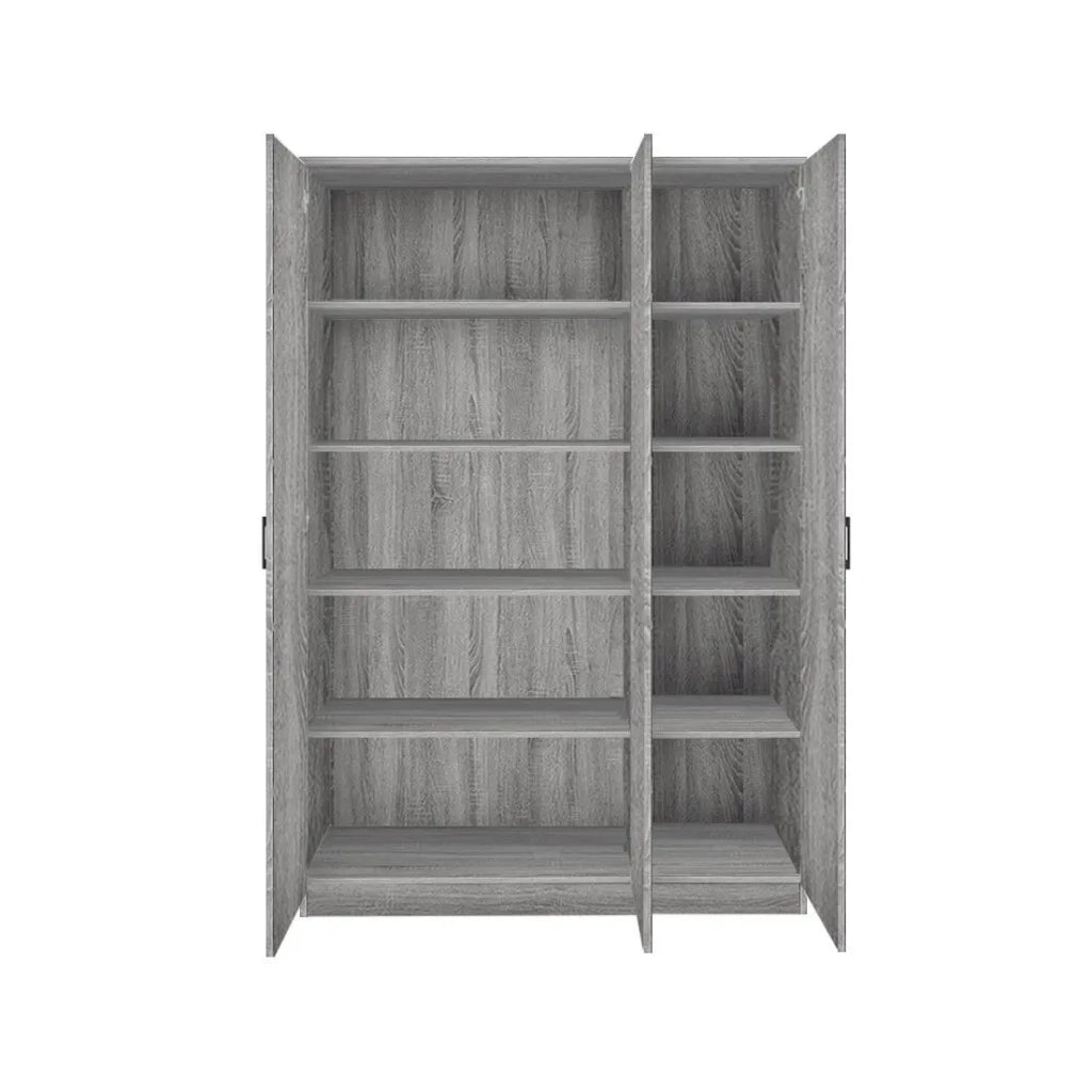 Armadio REY – 3 porte – 120×180 cm – Rovere grigio – Stile scandinavo