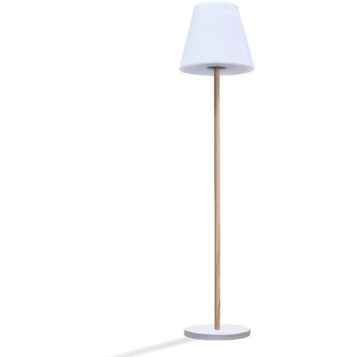 Lampada da tavolo solare e ricaricabile - LUMISKY - STANDY MINI WOOD SOLAR - H25 cm - LED bianco caldo e bianco dimmerabile