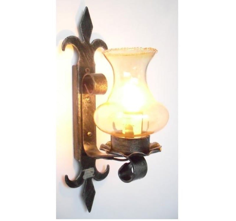 LAMPADA LANTERNA APPLIQUE PLAFONIERA GABRIELLA IN FERRO BATTUTO 1 LUCE