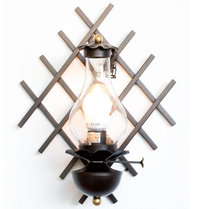 LAMPADA LANTERNA APPLIQUE PLAFONIERA VECCHI TEMPI IN FERRO BATTUTO 1 LUCE