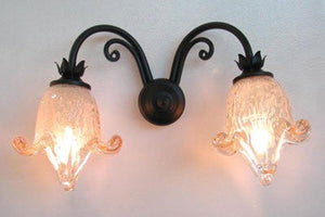 LAMPADA PLAFONIERA APPLIQUE LANTERNA EMOZIONI 2 LUCI CM.30X20 NERO/RUGGINE