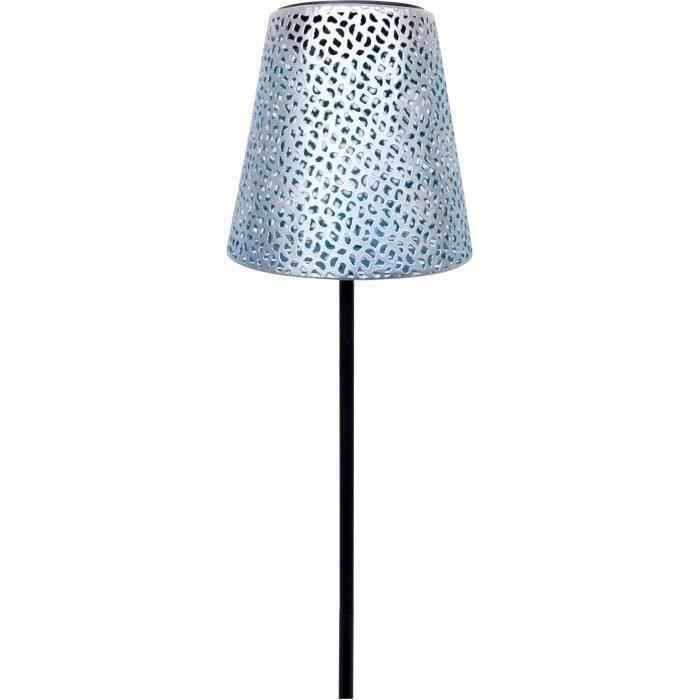 Lampada solare - GARDEN ID Silver - 12 h70 cm - Autonomia 6-8 ore - Piede stabilizzatore - Tasto on/off - Batteria AAA.