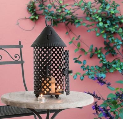 LAMPADE LINEA AFRICA LANTERNA PORTACANDELA  20x34 CM.