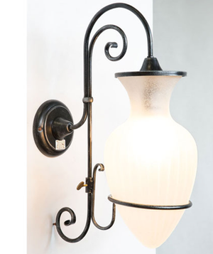 LAMPADE LINEA ANFORA LAMPADA A MURO APPLIQUE CON GIARA IN VETRO GHIACCIO