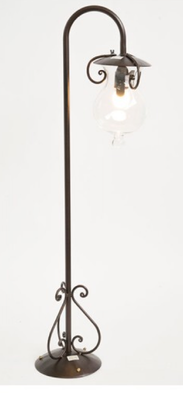 LAMPADE LINEA GOCCIA LAMPIONE FIORENTINO 1 LUCE CM. 100 FERRO BATTUTO E VETRO