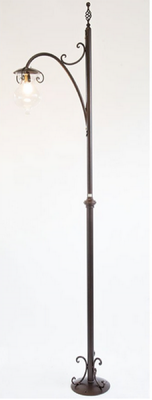 LAMPADE LINEA GOCCIA LAMPIONE FIORENTINO 1 LUCE CM. 280 FERRO BATTUTO E VETRO