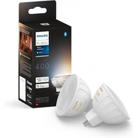 Lampadina connessa - PHILIPS HUE - MR16 - Luce bianca - Compatibile con Bluetooth - Confezione da 2 - Funziona con app e comando vocale