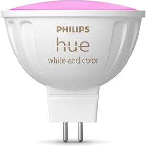 Lampadina connessa - PHILIPS HUE - MR16 - Luce bianca e colorata - Compatibile con Bluetooth - Funziona con app e voce