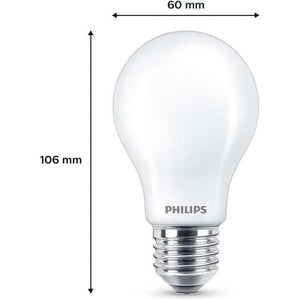 Lampadina LED - PHILIPS - Classica - 60 W - A60 E27 - Bianco caldo - Non dimmerabile x 3
