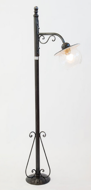 LAMPIONE PIANTANA PIATTO MINI IN FERRO BATTUTO LANTERNA PIANTANA LAMPADA