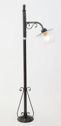 LAMPIONE PIANTANA PIATTO MINI IN FERRO BATTUTO LANTERNA PIANTANA LAMPADA