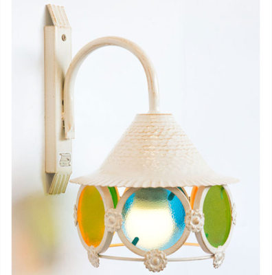 LANTERNA A MURO COLORI IN FERRO BATTUTO LANTERNE APPLIQUE COLORE AVORIO