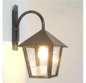LANTERNA A MURO HEIDI IN FERRO BATTUTO LAMPADE LAMPIONE APPLIQUE LANTERNE