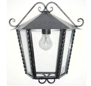 LANTERNA A MURO MEZZA LANTERNA HEIDI IN FERRO BATTUTO LAMPADE APPLIQUE 35X35