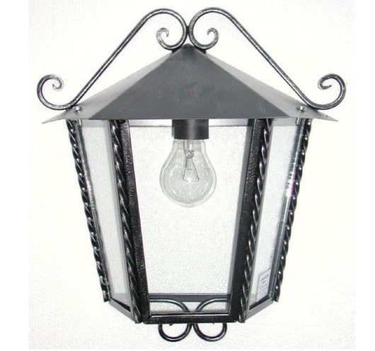 LANTERNA A MURO MEZZA LANTERNA HEIDI IN FERRO BATTUTO LAMPADE APPLIQUE 35X35