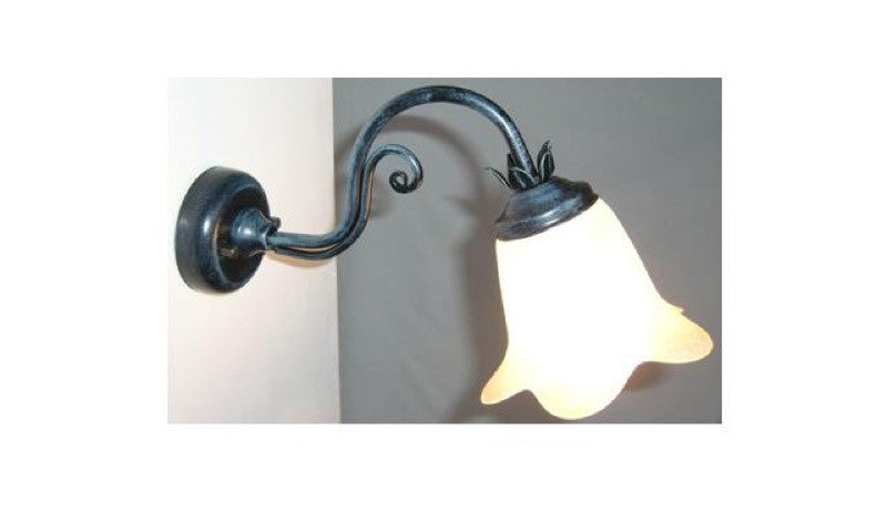 LANTERNA APPLIQUE ELICA NERO-VERDE FERRO BATTUTO LANTERNE APPLIQUE LAMPIONE