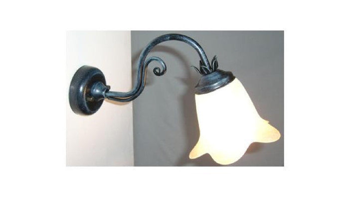 LANTERNA APPLIQUE ELICA NERO-VERDE FERRO BATTUTO LANTERNE APPLIQUE LAMPIONE