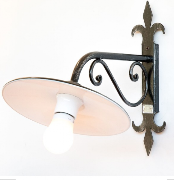 LANTERNA APPLIQUE IN FERRO BATTUTO PIATTO CRUCCOLINI PIATTO LAMPADA PLAFONIERA