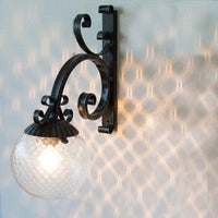 LANTERNA APPLIQUE LAMPADA SFERA D.20 FERRO BATTUTO CRUCCOLINI PLAFONIERA LAMPADE