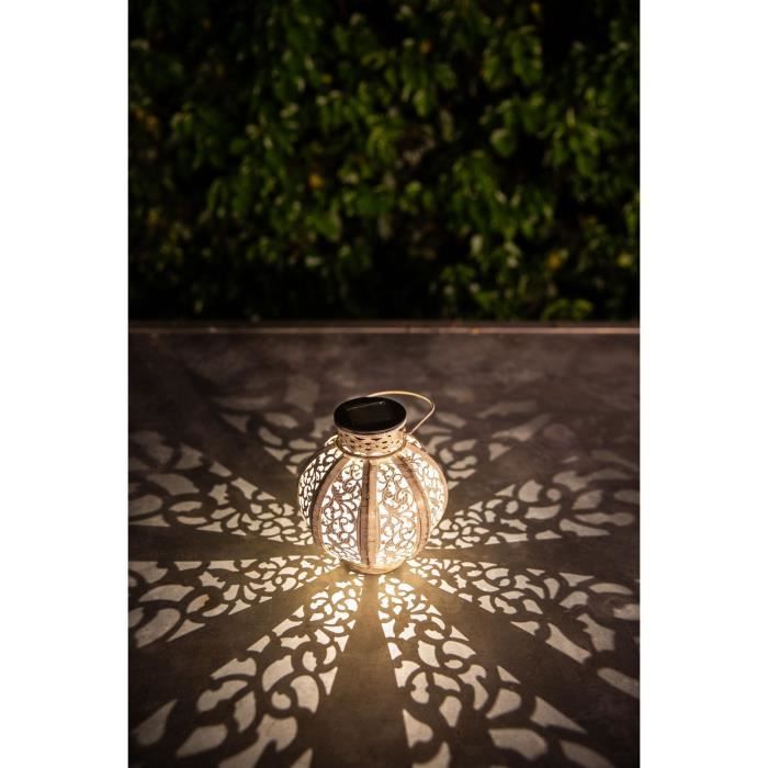 Lanterna in metallo vintage beige 10 lumens h17cm - galix