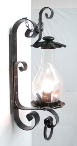 LANTERNA LAMPADA APPLIQUE PLAFONIERA IN FERRO BATTUTO TRENTO CM.43