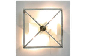 LANTERNA LAMPADA APPLIQUE PLAFONIERA VALU' 30X30 FERRO BATTUTO