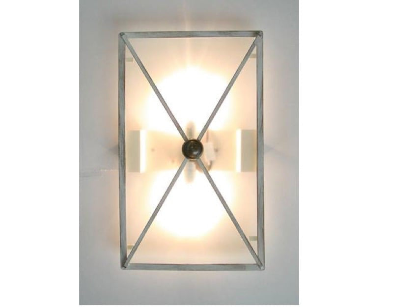 LANTERNA LAMPADA APPLIQUE PLAFONIERA VALU' 50X30 FERRO BATTUTO