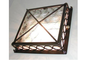 LANTERNA LAMPADA APPLIQUE PLAFONIERA VALU' FBB 35X35 FERRO BATTUTO