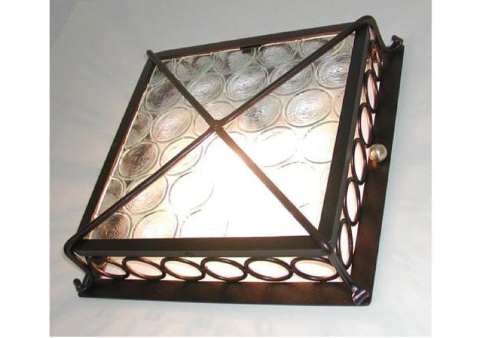 LANTERNA LAMPADA APPLIQUE PLAFONIERA VALU' FBB 35X35 FERRO BATTUTO