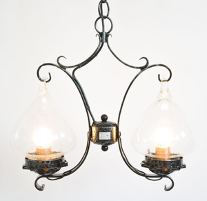 LANTERNA LAMPADARIO BILANCERE GANCIO IN FERRO BATTUTO LAMPADE LAMPIONE APPLIQUE