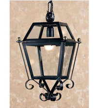 LANTERNA LAMPIONE LAMPADA POMOLO A CATENA IN FERRO BATTUTO