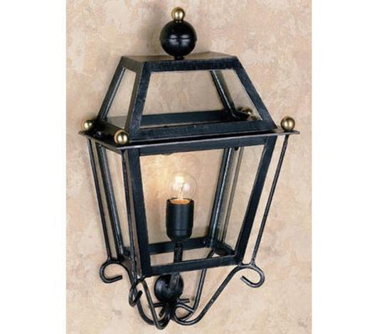 LANTERNA PLAFONIERA LAMPADA APLLIQUE MEZZA LANTERNA POMOLI FERRO BATTUTO