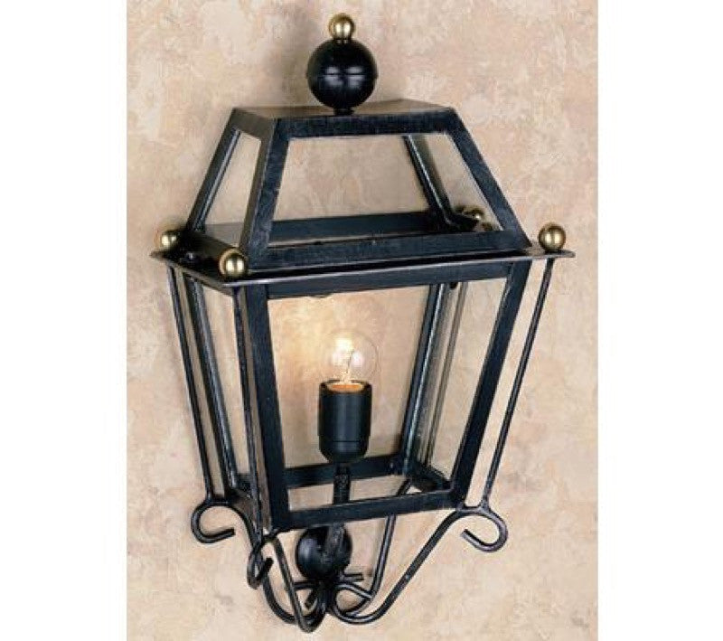 LANTERNA PLAFONIERA LAMPADA APLLIQUE MEZZA LANTERNA POMOLI FERRO BATTUTO