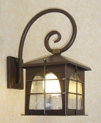 LANTERNA PLAFONIERA LAMPADA APPLIQUE A MURO GRETA 20X35x50 FERRO BATTUTO