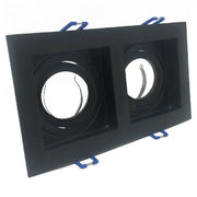 Trade Shop - Portafaretto Incasso Orientabile Doppio Per Due Faretti Per Controsoffitta P24 - Nero