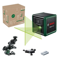 Laser a linea Bosch - Quigo Green (Fornito con 2 batterie, pinza universale MM2 e 1 adattatore di fissaggio)