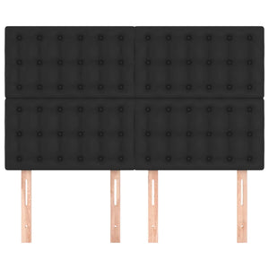 Testiere 4 pz Nere 72x5x78/88 cm in Similpelle