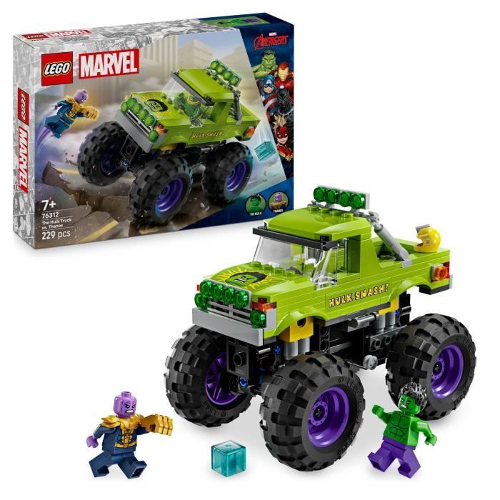 LEGO  Marvel 76312 Hulk contro Thanos, set di costruzione fuoristrada per bambini dai 7 anni
