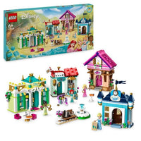 LEGO 43246 Disney Princess Disney Princess Avventure al mercato, Giocattolo con 4 Mini Bambole: Ariel, Cenerentola