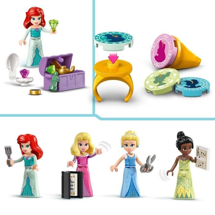 LEGO 43246 Disney Princess Disney Princess Avventure al mercato, Giocattolo con 4 Mini Bambole: Ariel, Cenerentola