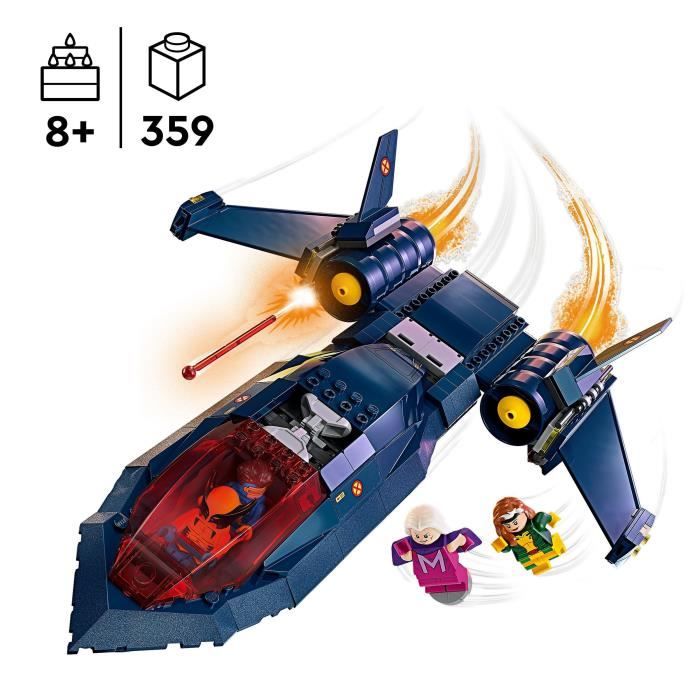 LEGO 76281 Marvel The X-Men's X-Jet, aereo giocattolo, caccia con minifigure del supereroe: Wolverine