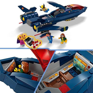 LEGO 76281 Marvel The X-Men's X-Jet, aereo giocattolo, caccia con minifigure del supereroe: Wolverine