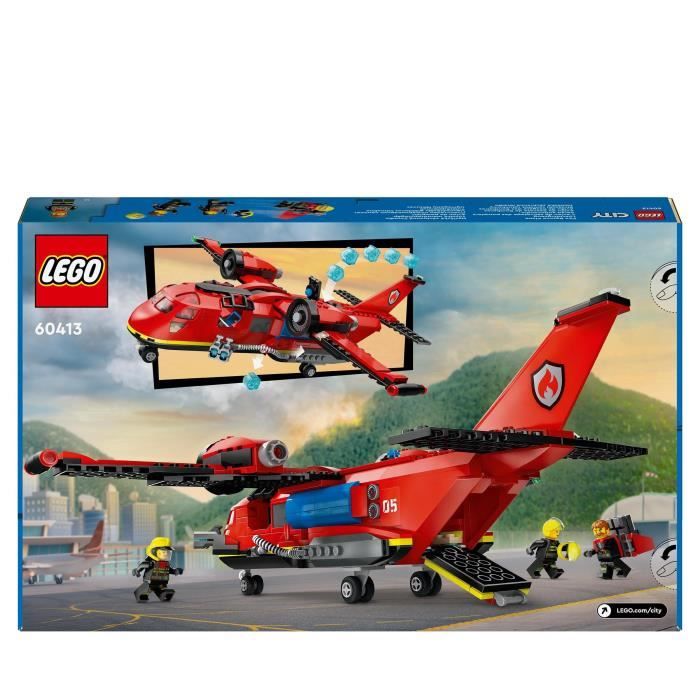 LEGO City 60413 Aereo dei vigili del fuoco, giocattolo con 3 minifigure di pilota e pompiere