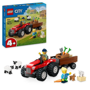 LEGO City 60461 Trattore agricolo rosso con rimorchio e pecora - Gioco per bambini dai 4 anni