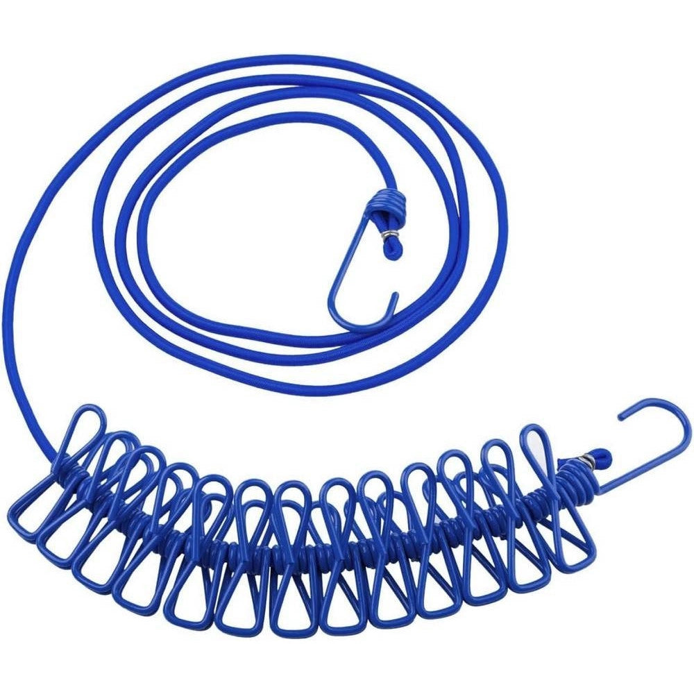Trade Shop - Corda Stendibiancheria Filo X Bucato Con 12 Mollette 180cm Uso Esterno Flessible -