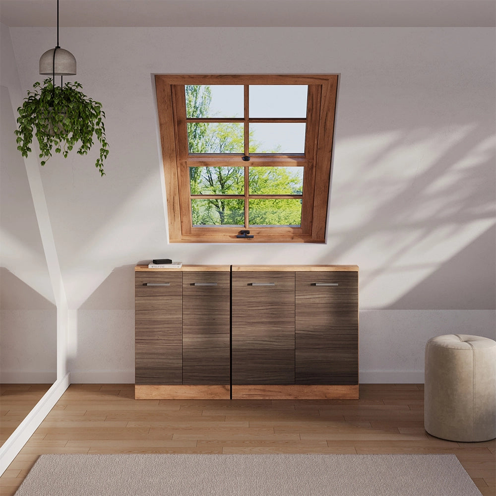 Mobile sottotetto Rion Grigio nobile/Rovere dorato con 2 porte Vicco
